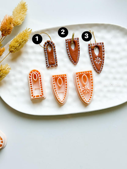 Charm Polymer Clay Cutter Set Arch & Shield DIY Clay Earrings