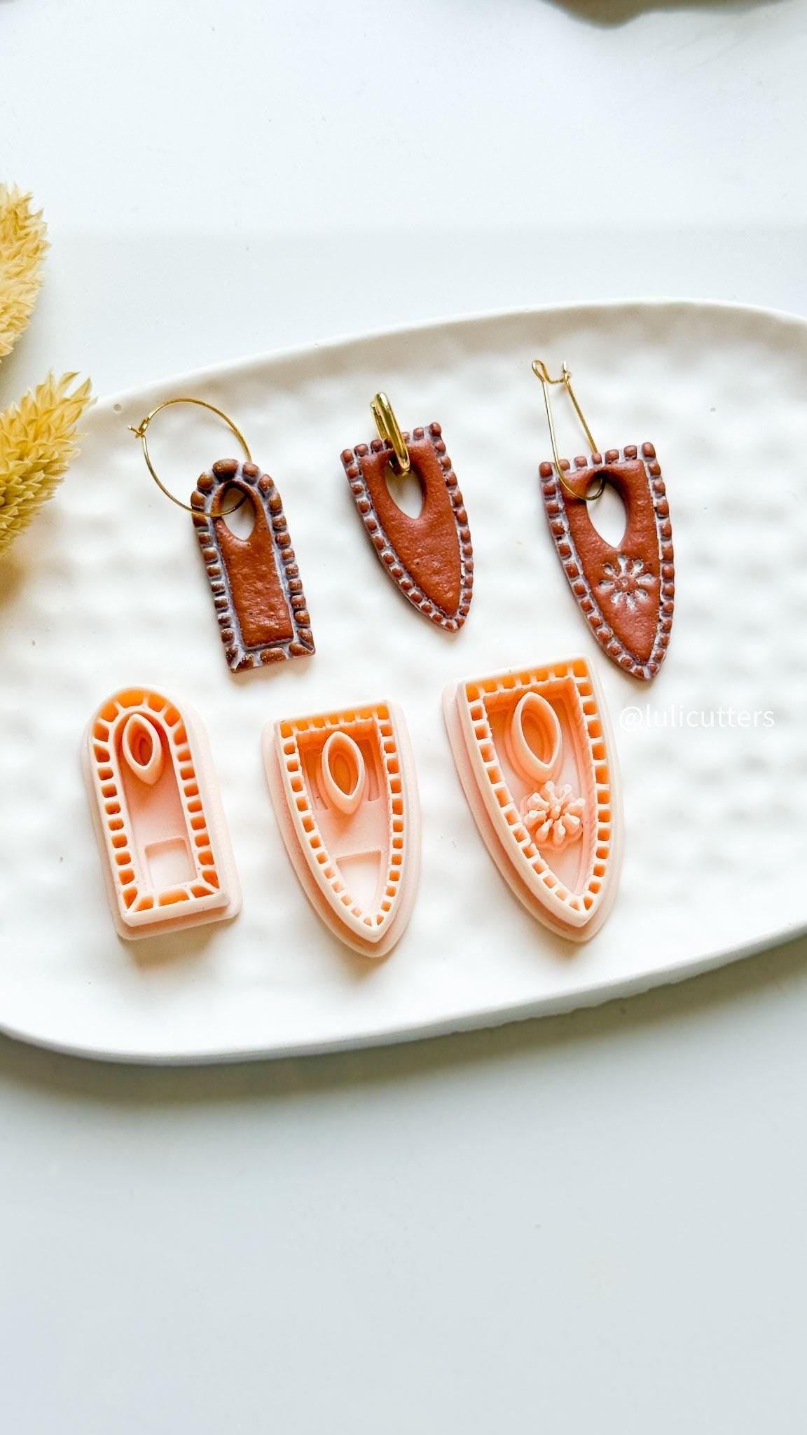 Charm Polymer Clay Cutter Set Arch & Shield DIY Clay Earrings