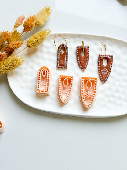 Charm Polymer Clay Cutter Set Arch & Shield DIY Clay Earrings