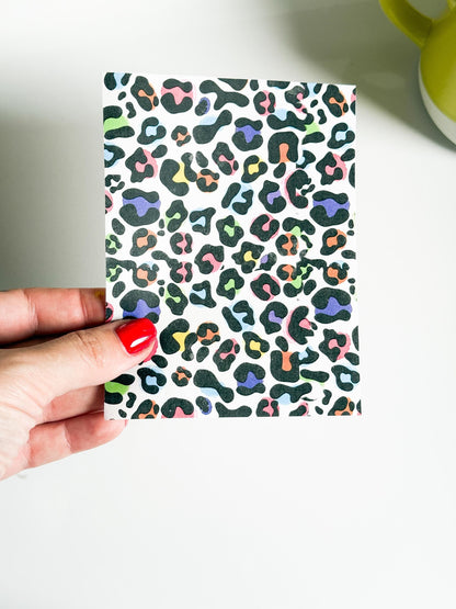 Rainbow Leopard Polymer Clay Transfer Sheet (9x14cm)