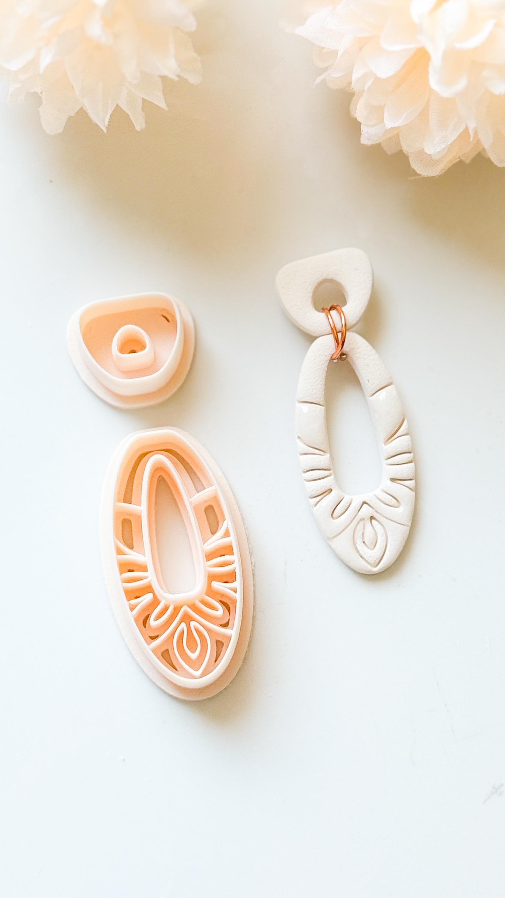 Floral Petal Clay Cutter Set: Statement Earring Making, 46mm