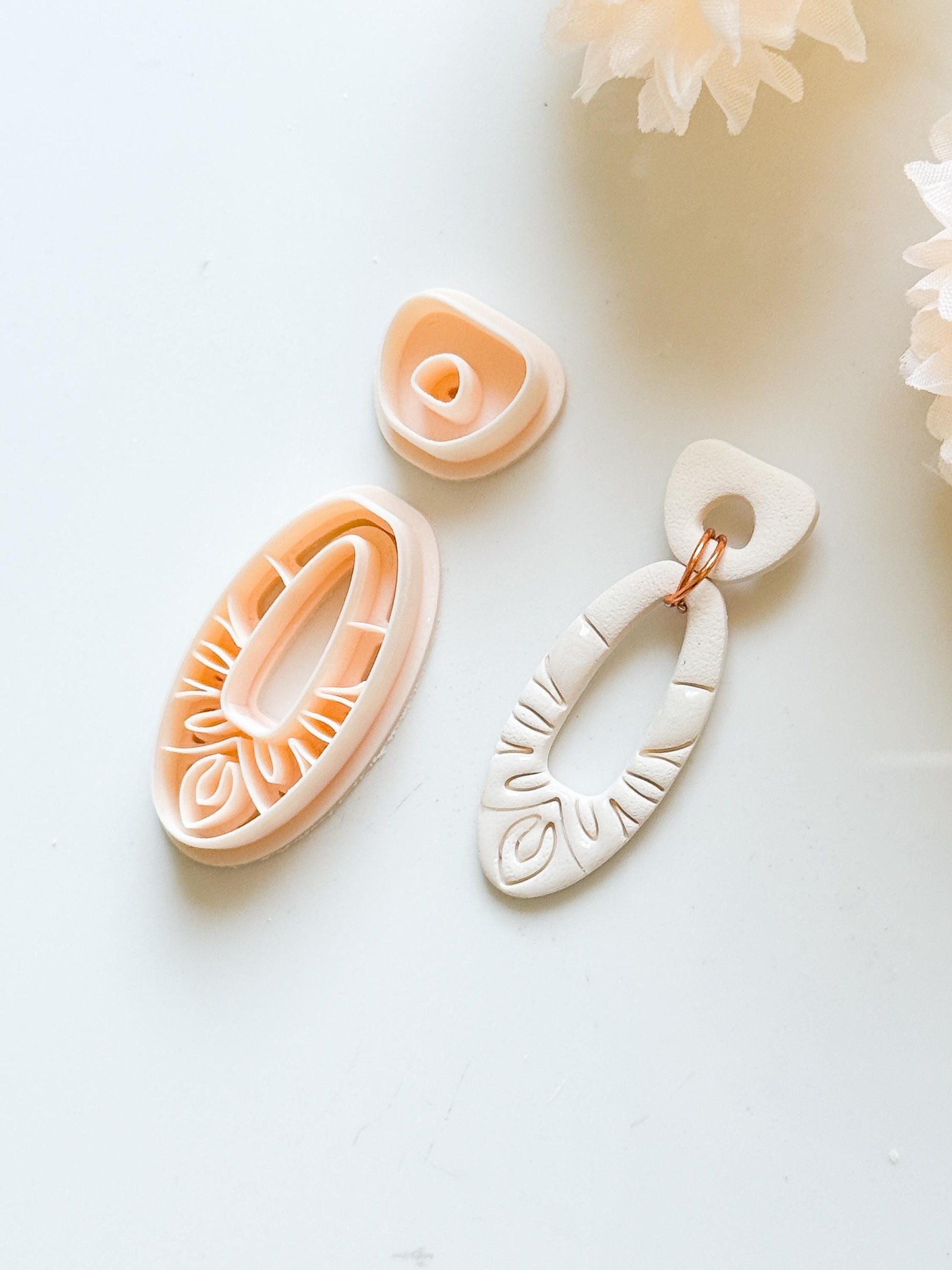 Floral Petal Clay Cutter Set: Statement Earring Making, 46mm