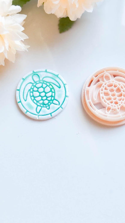 Sea Turtle Clay Cutter: Coastal Imprint for Polymer Clay Earrings