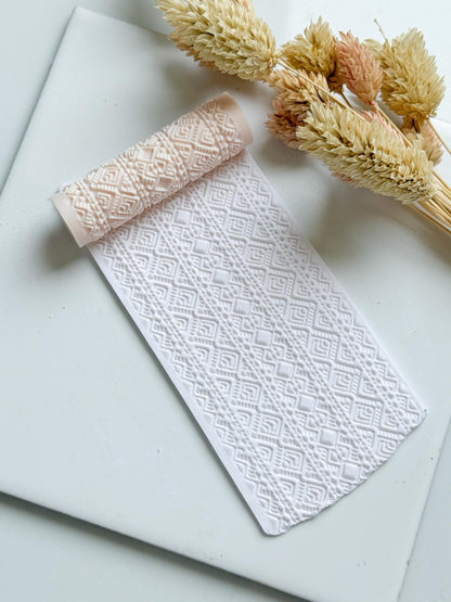 Aztec Geometric Polymer Clay Roller Embossing Texture Tool