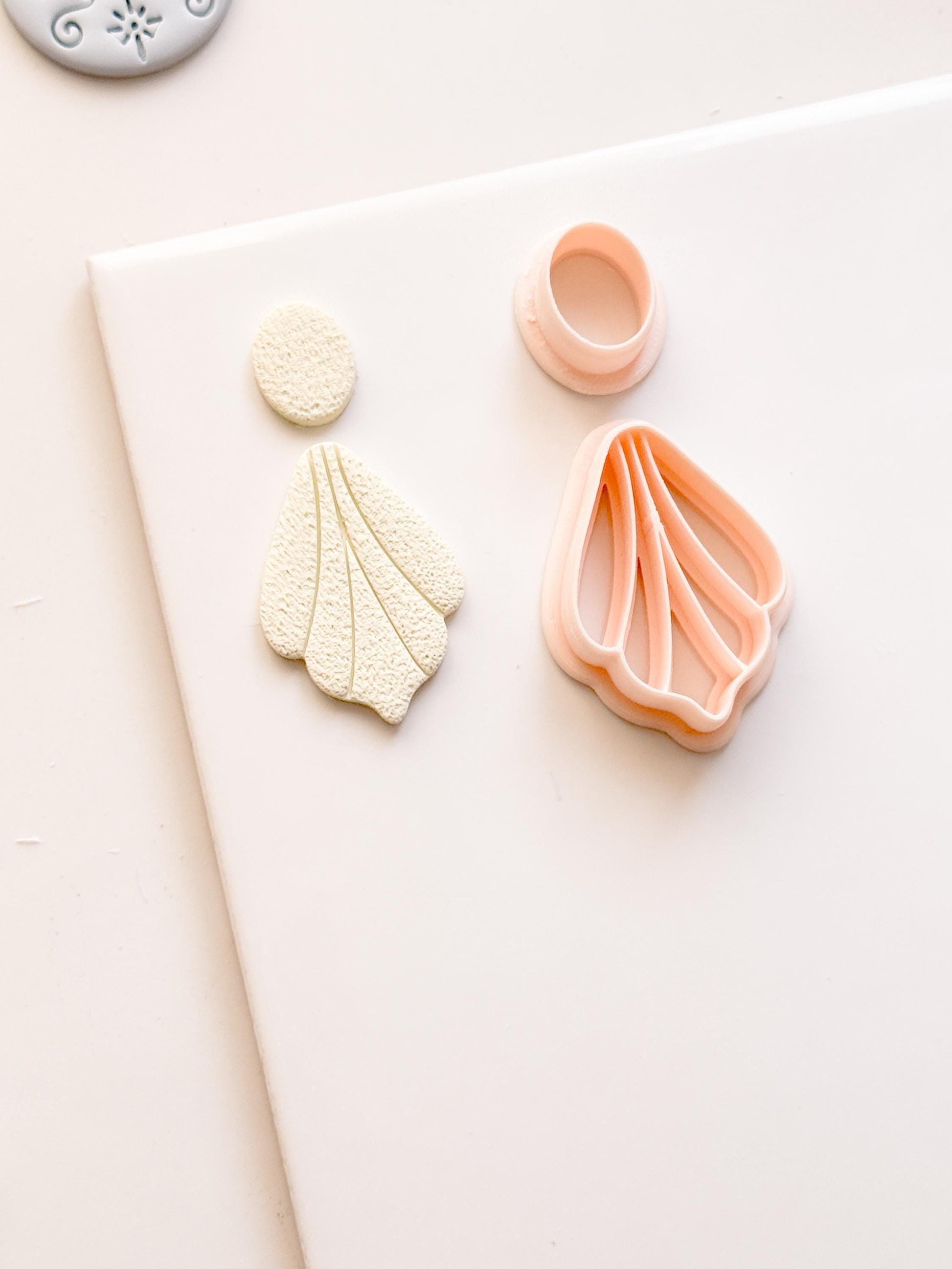 Fan Petal Polymer Clay Earring Cutters: Circle Stud, Scalloped Drop