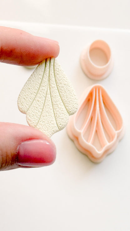 Fan Petal Polymer Clay Earring Cutters: Circle Stud, Scalloped Drop