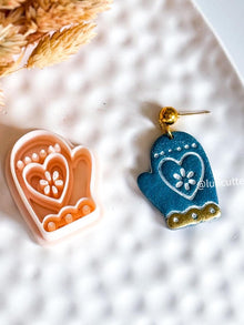 Scandinavian Folk Art Mitten Earring Cutter Nordic Winter Christmas Polymer Clay Jewelry Tool