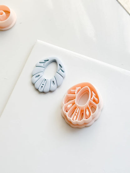 Scalloped Petal Drop Polymer Clay Cutter Detailed Oval Shape for Earrings & Jewelry Making