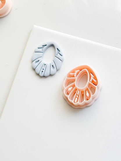 Scalloped Petal Drop Polymer Clay Cutter Detailed Oval Shape for Earrings & Jewelry Making