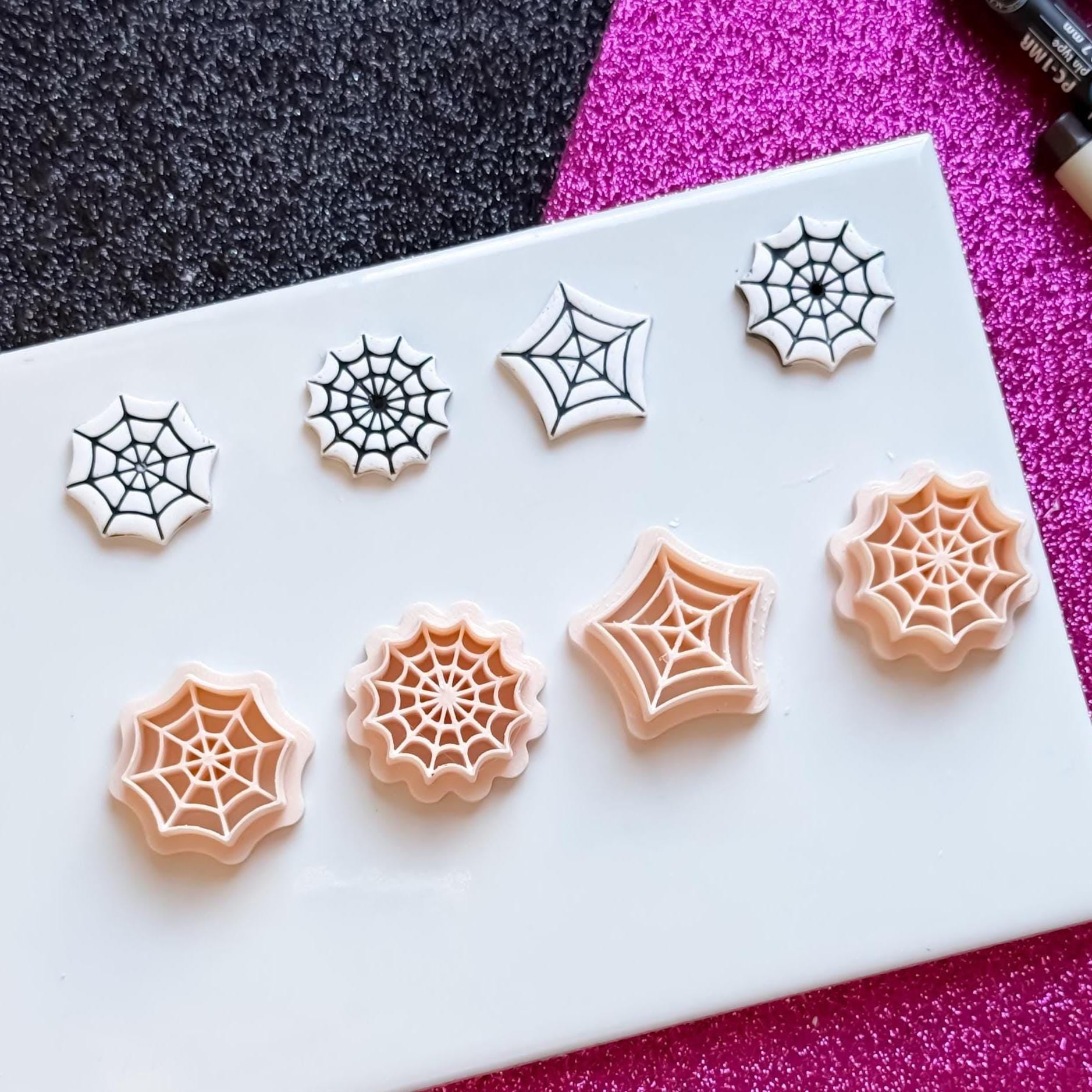Spider Web Clay Cutter Set: Halloween Jewelry Making, 6 Sizes