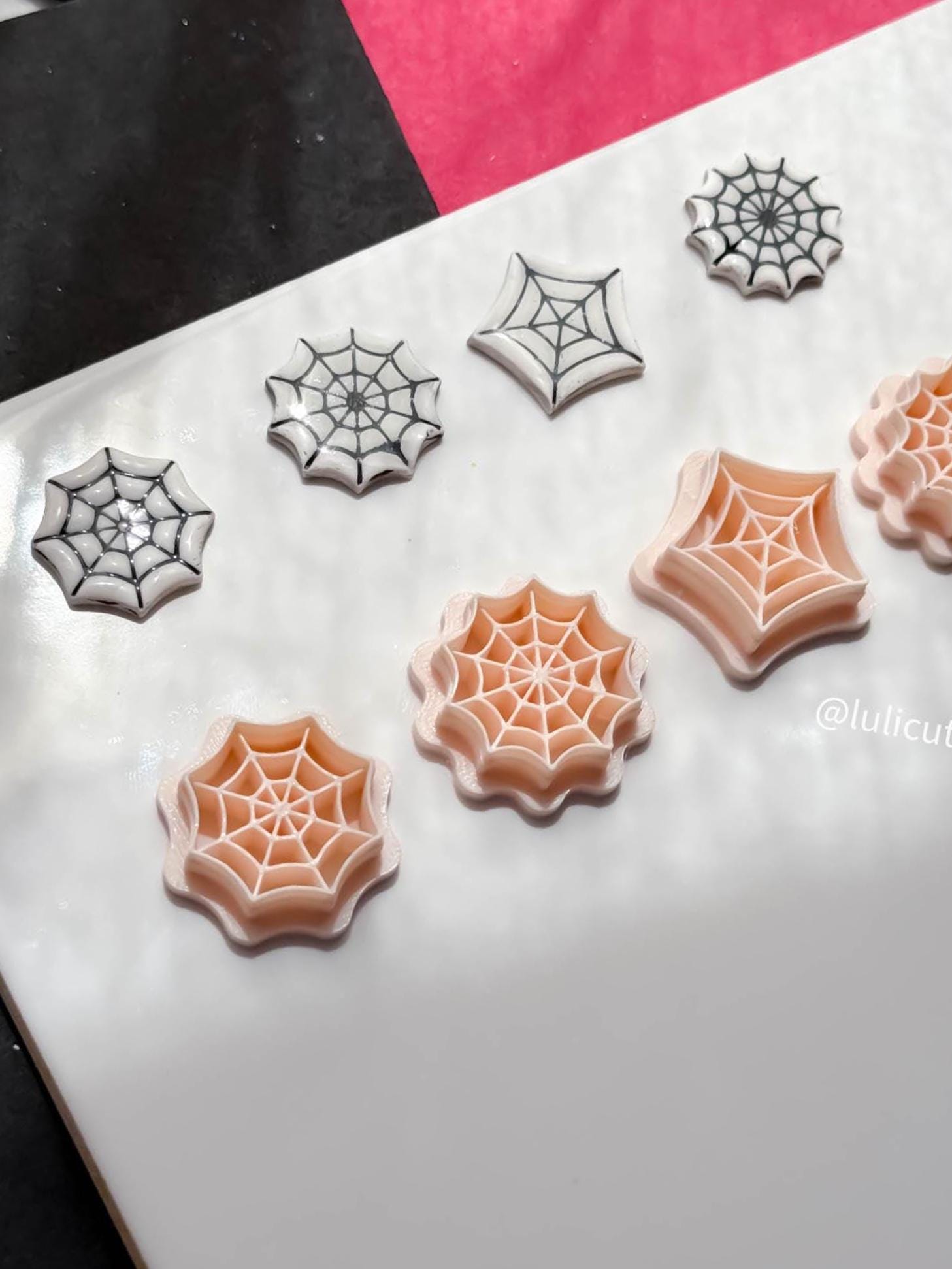 Spider Web Clay Cutter Set: Halloween Jewelry Making, 6 Sizes