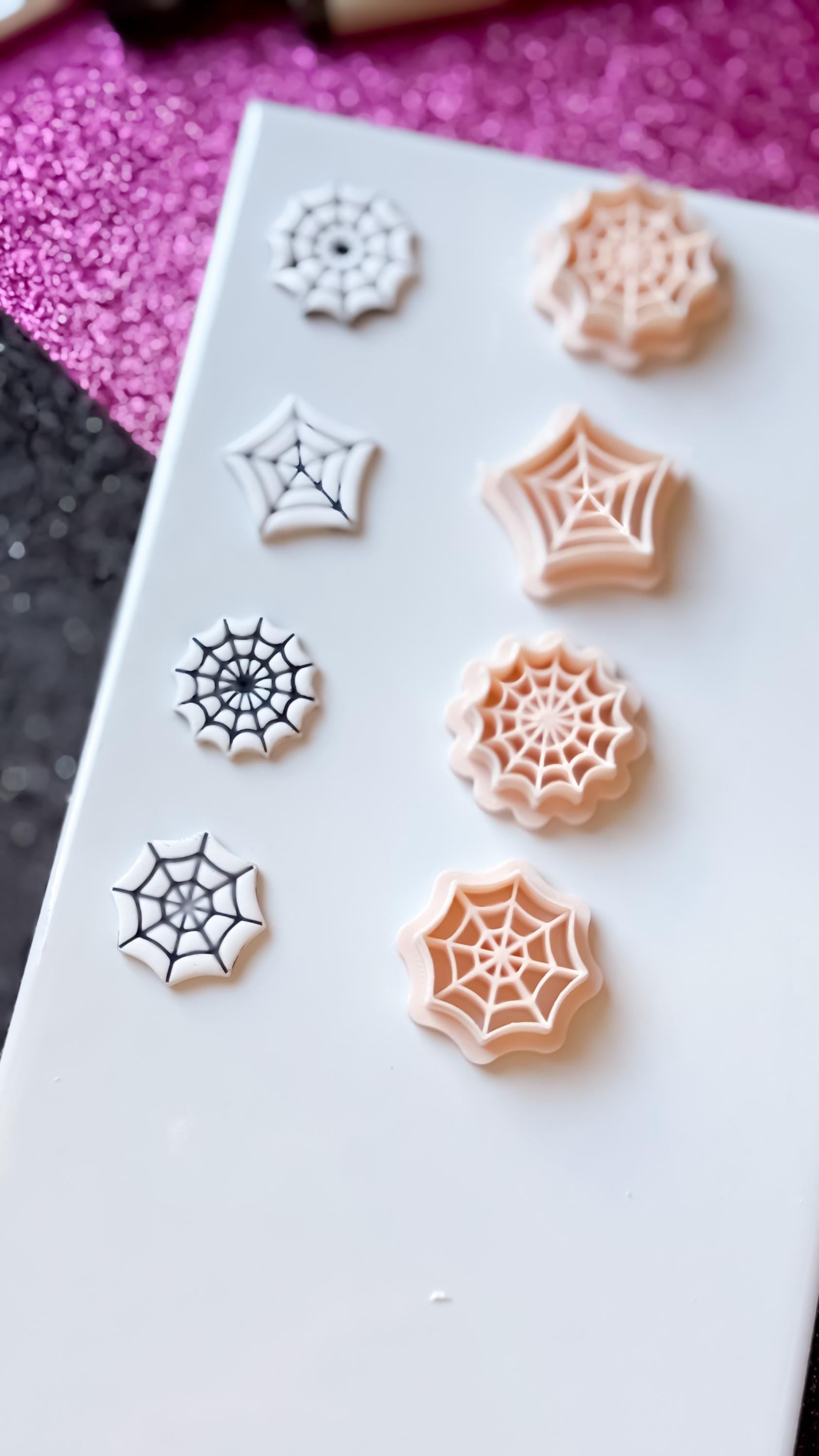 Spider Web Clay Cutter Set: Halloween Jewelry Making, 6 Sizes