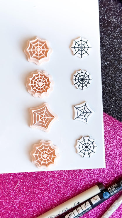 Spider Web Clay Cutter Set: Halloween Jewelry Making, 6 Sizes
