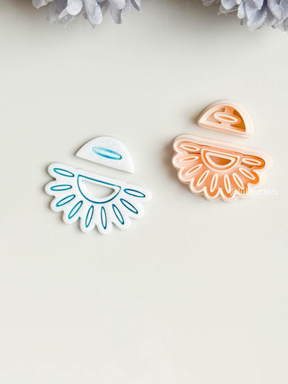 Boho Cutout Scalloped Clay Cutter Set ceramic Inspired Arch Design - 2 size options