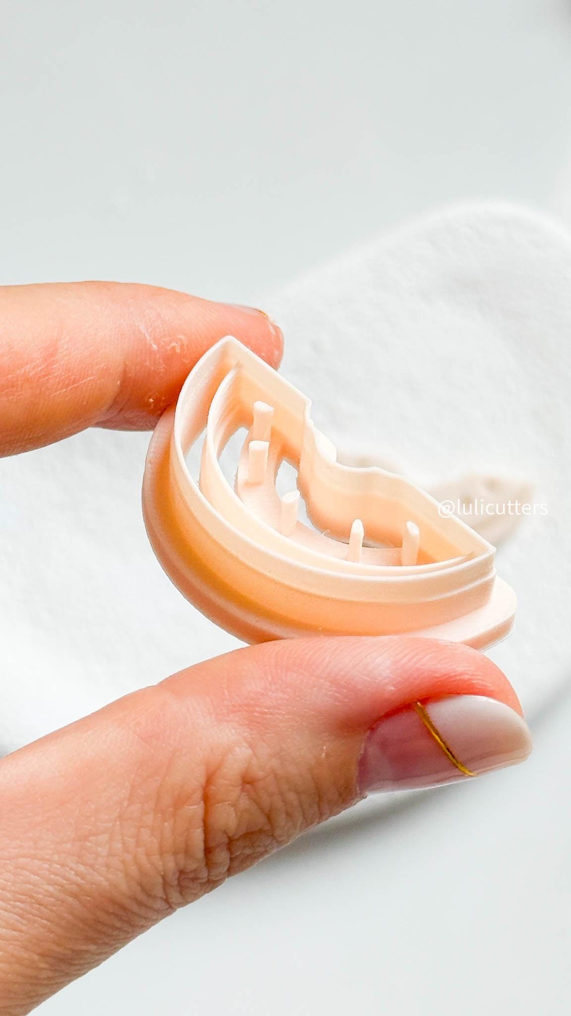 Watermelon Slice Clay Cutter: Seed & Rind Imprint - Summer Earrings