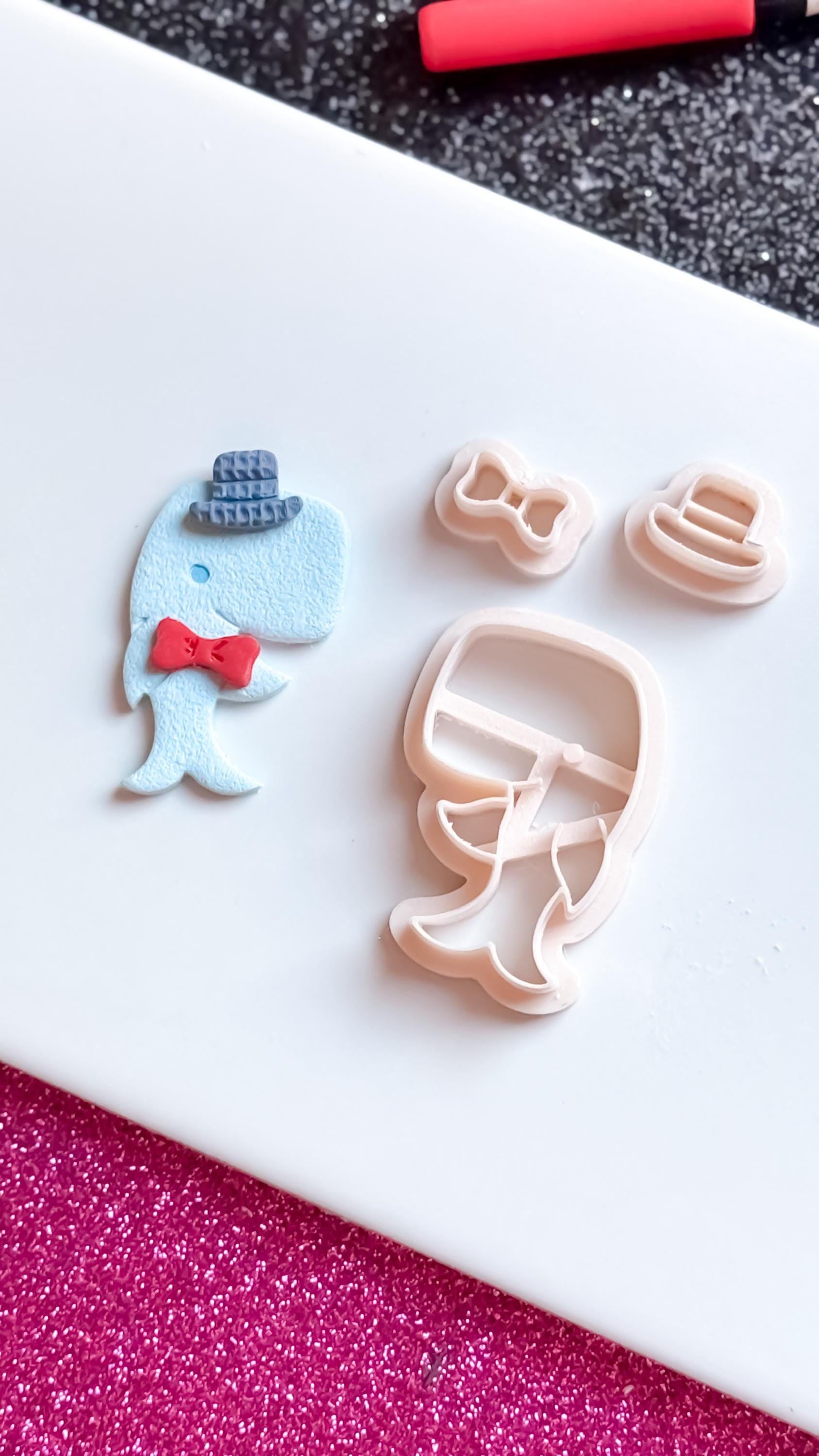 Smiling Whale Clay Cutter: Polymer Clay Mold, Ocean Theme - 5 Sizes