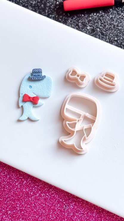 Smiling Whale Clay Cutter: Polymer Clay Mold, Ocean Theme - 5 Sizes