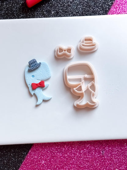 Smiling Whale Clay Cutter: Polymer Clay Mold, Ocean Theme - 5 Sizes