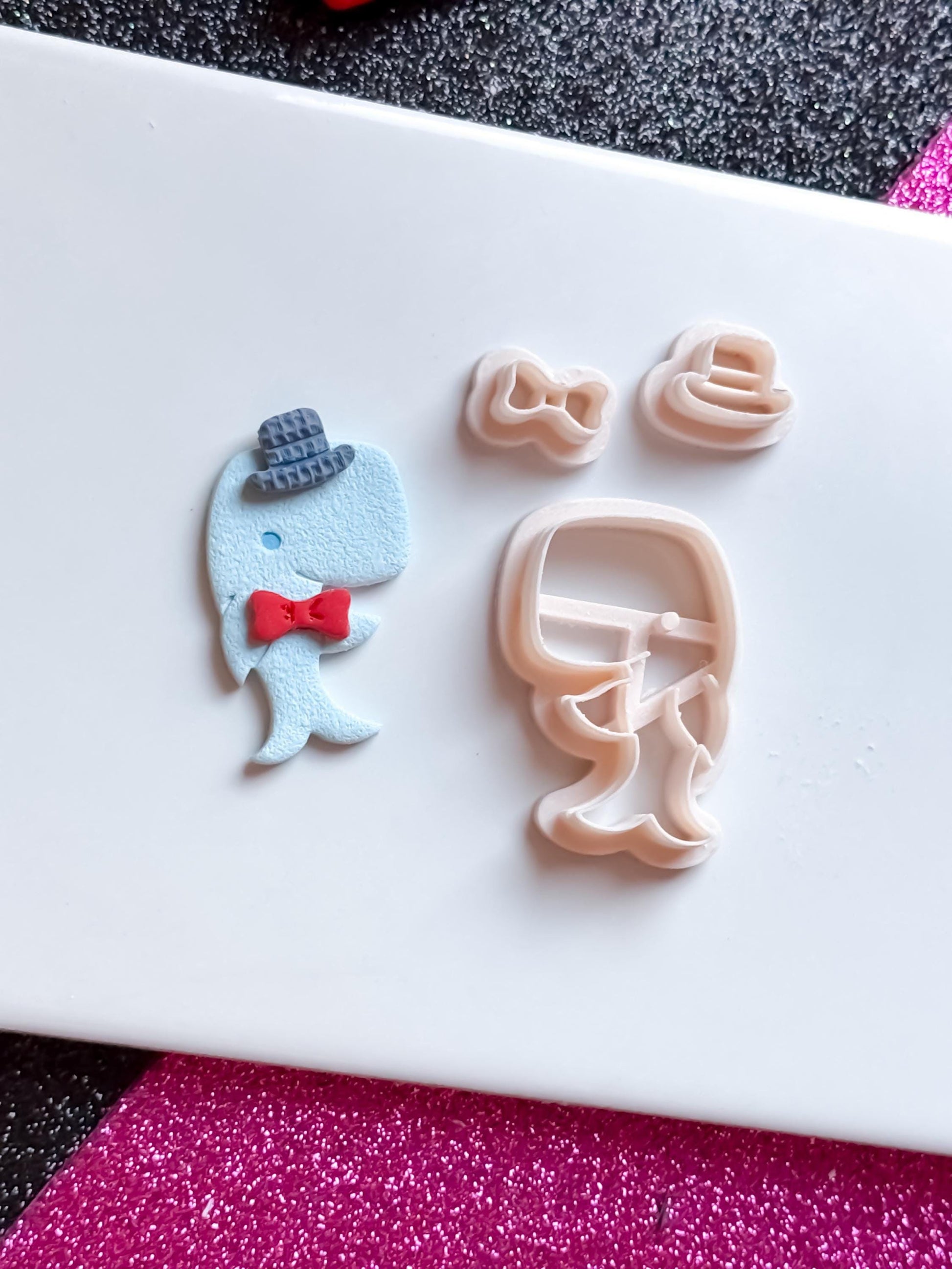 Smiling Whale Clay Cutter: Polymer Clay Mold, Ocean Theme - 5 Sizes