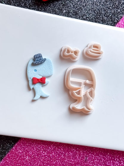 Smiling Whale Clay Cutter: Polymer Clay Mold, Ocean Theme - 5 Sizes
