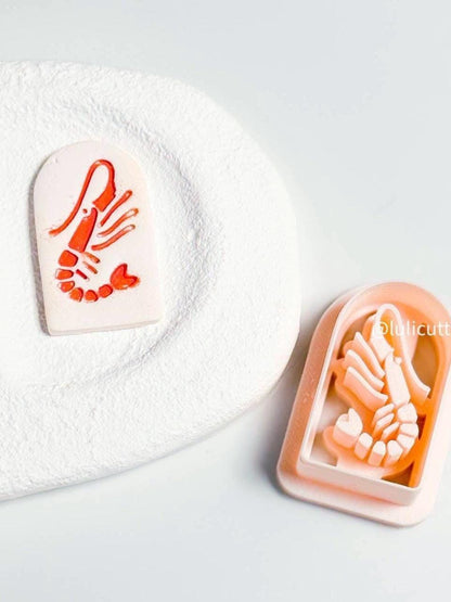Shrimp Lobster Clay Cutter: Sea Creature Polymer Clay Tool
