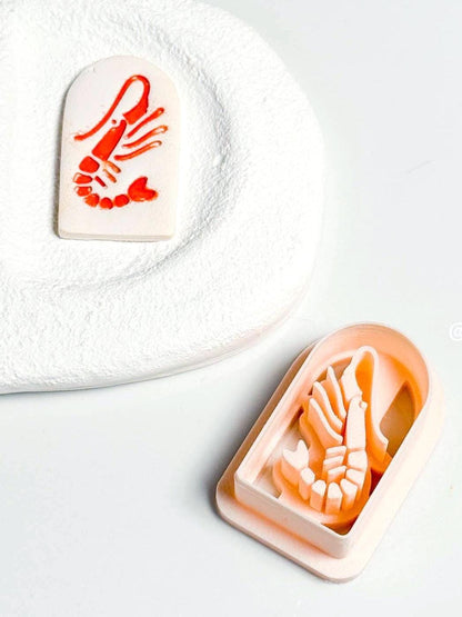 Shrimp Lobster Clay Cutter: Sea Creature Polymer Clay Tool