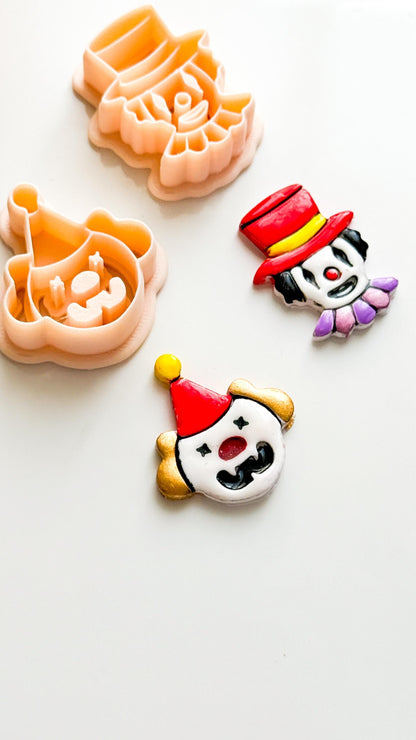 Clown Face/Top Hat Clay Cutter Set: Polymer Clay Jewelry Tool