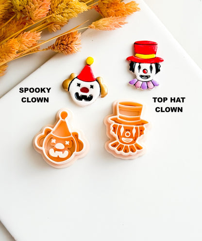 Clown Face/Top Hat Clay Cutter Set: Polymer Clay Jewelry Tool