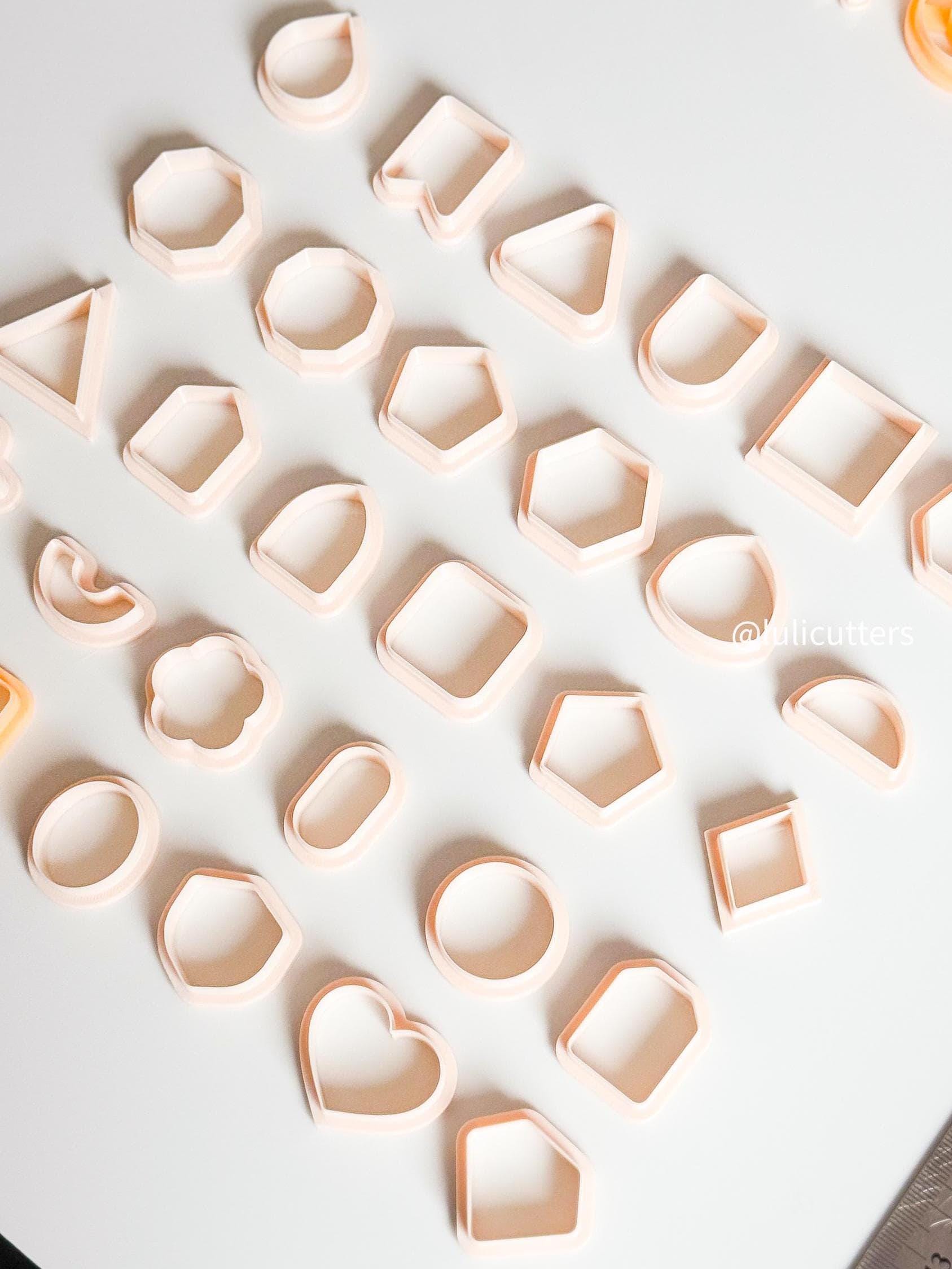 Geometric Clay Cutter Set: 30-Piece Polymer Clay Jewelry Making Tools