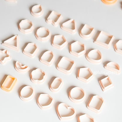 Geometric Clay Cutter Set: 30-Piece Polymer Clay Jewelry Making Tools