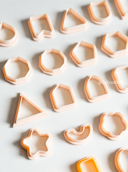 Geometric Clay Cutter Set: 30-Piece Polymer Clay Jewelry Making Tools