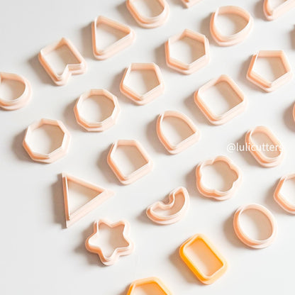 Geometric Clay Cutter Set: 30-Piece Polymer Clay Jewelry Making Tools