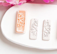 Floral Bar Polymer Clay Cutter: Mirrored Flower Earring Design