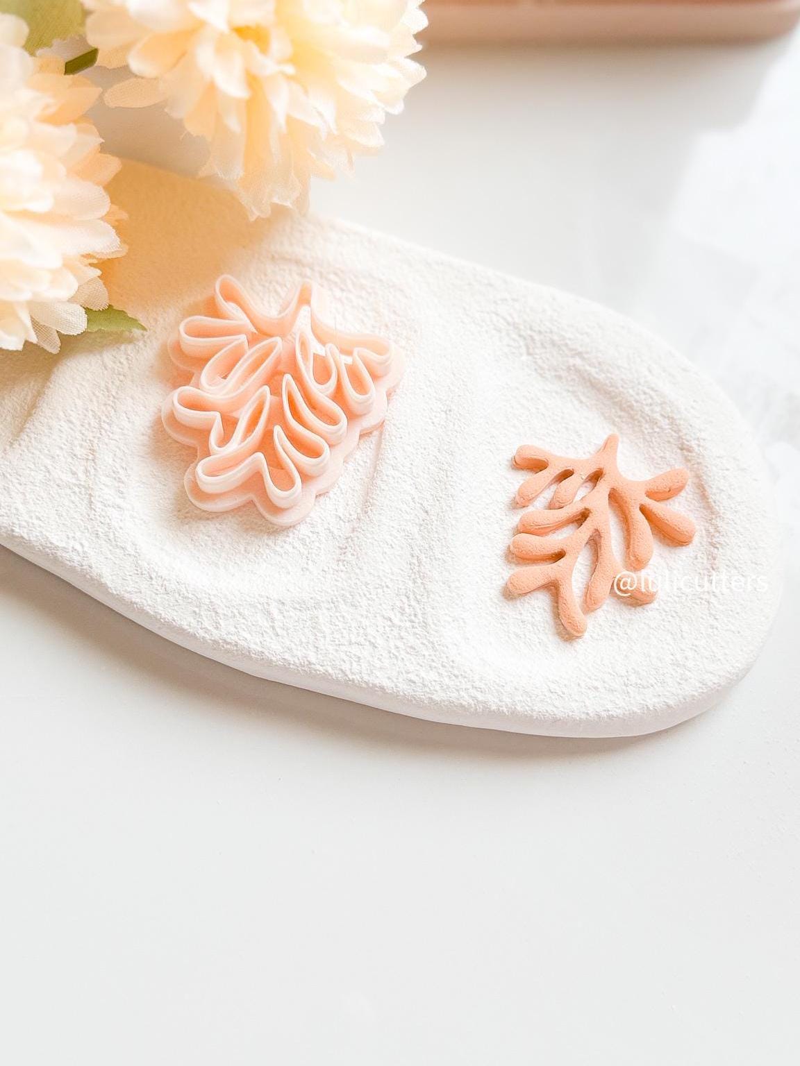 Coral Polymer Clay Cutter Beachy Ocean-Inspired Earring Cutter for Coastal Jewelry