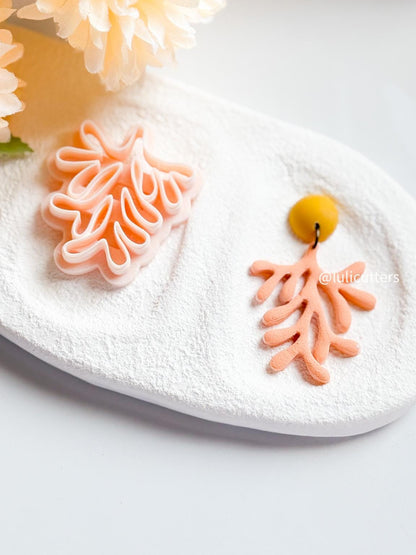 Coral Polymer Clay Cutter Beachy Ocean-Inspired Earring Cutter for Coastal Jewelry
