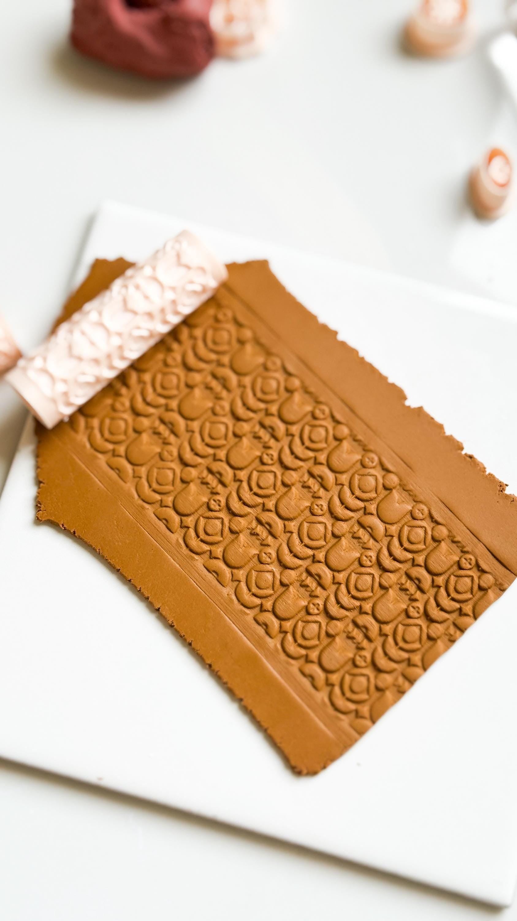 Rosebud Texture Roller: Floral Pattern for Polymer Clay Jewelry