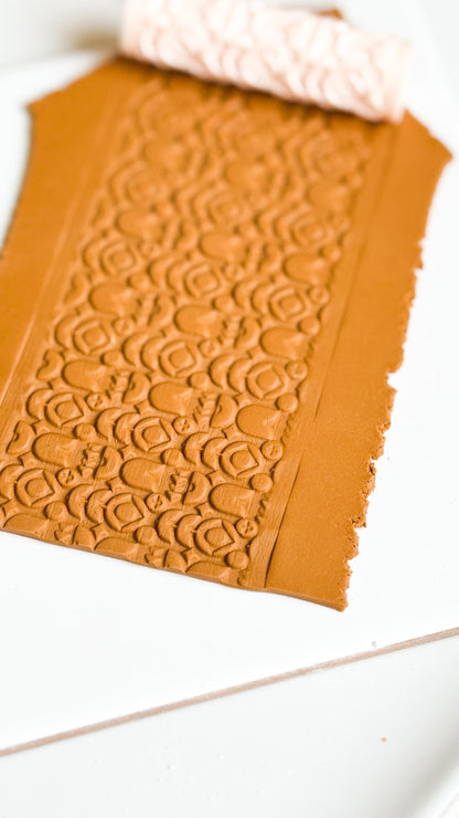 Rosebud Texture Roller: Floral Pattern for Polymer Clay Jewelry