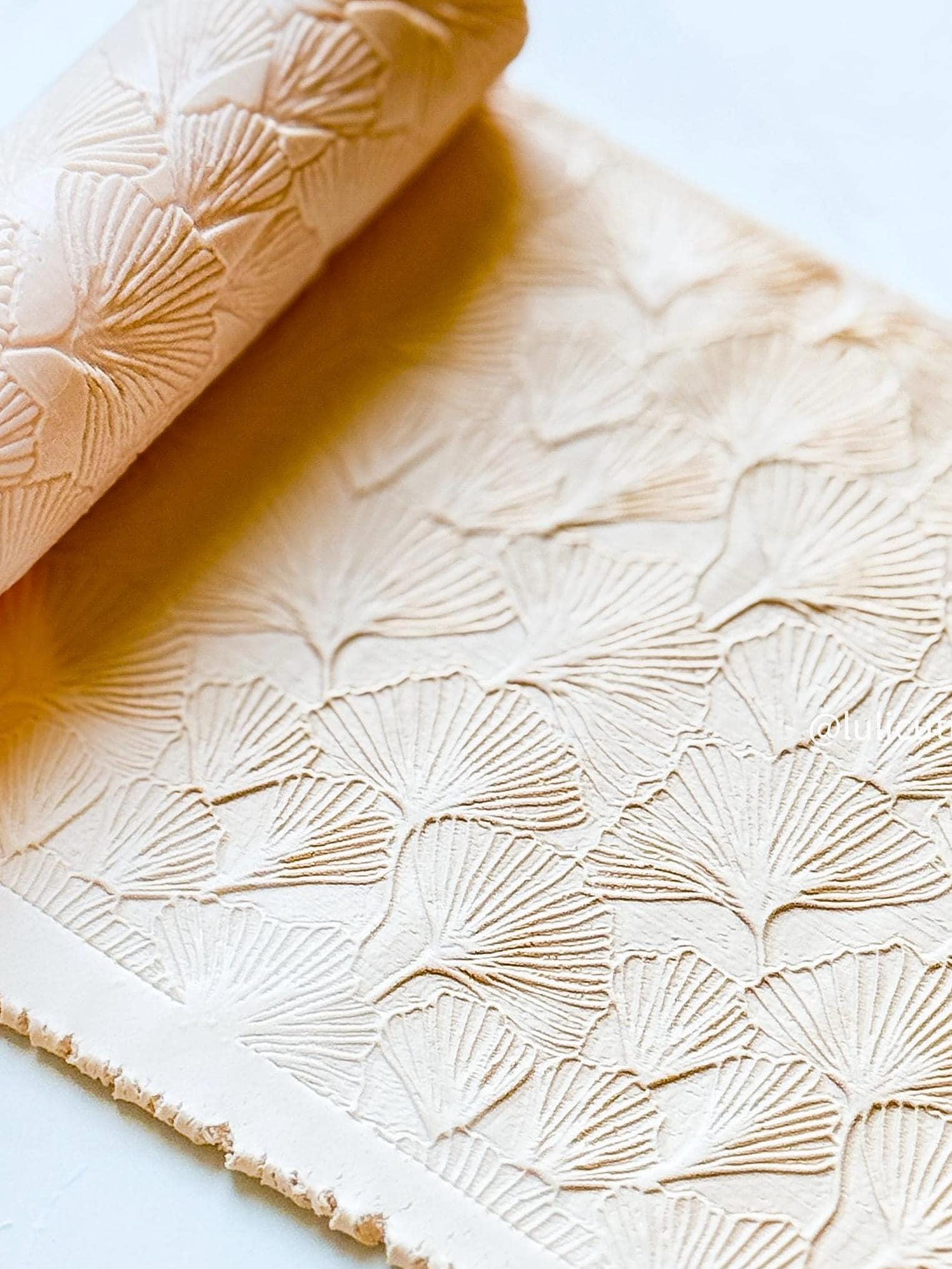 Ginkgo Leaf Texture Roller: Polymer Clay Pattern Maker (7cm)