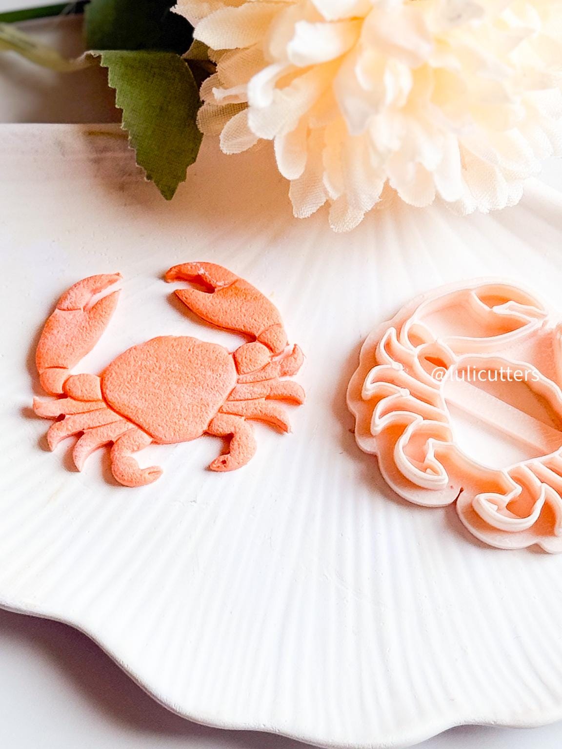 Crab Clay Cutter with Imprint: Ocean Animal Earring Charms
