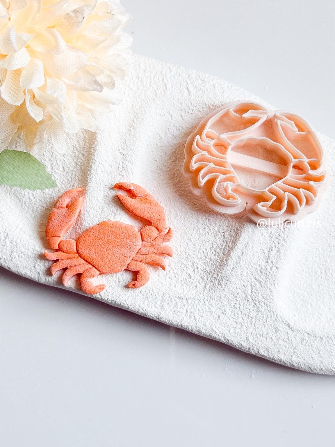 Crab Clay Cutter with Imprint: Ocean Animal Earring Charms