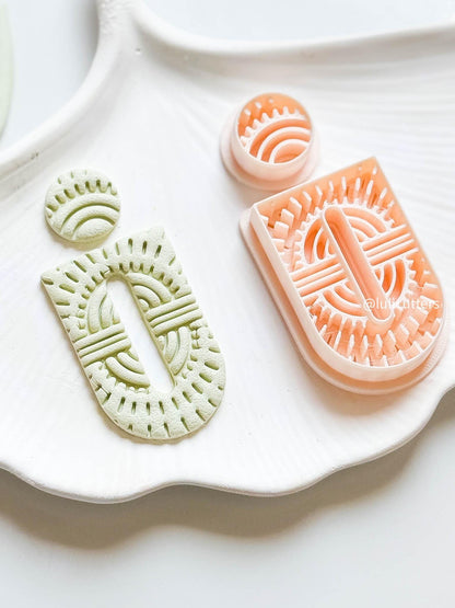 Tribal Weave Clay Cutter Set Textured Geometric Earring Design