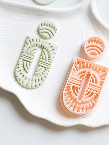 Tribal Weave Clay Cutter Set Textured Geometric Earring Design