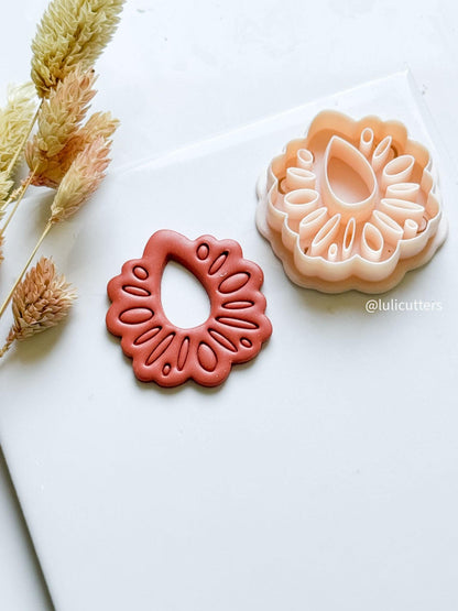 Floral Mandala Polymer Clay Cutter for Earrings and Jewelry