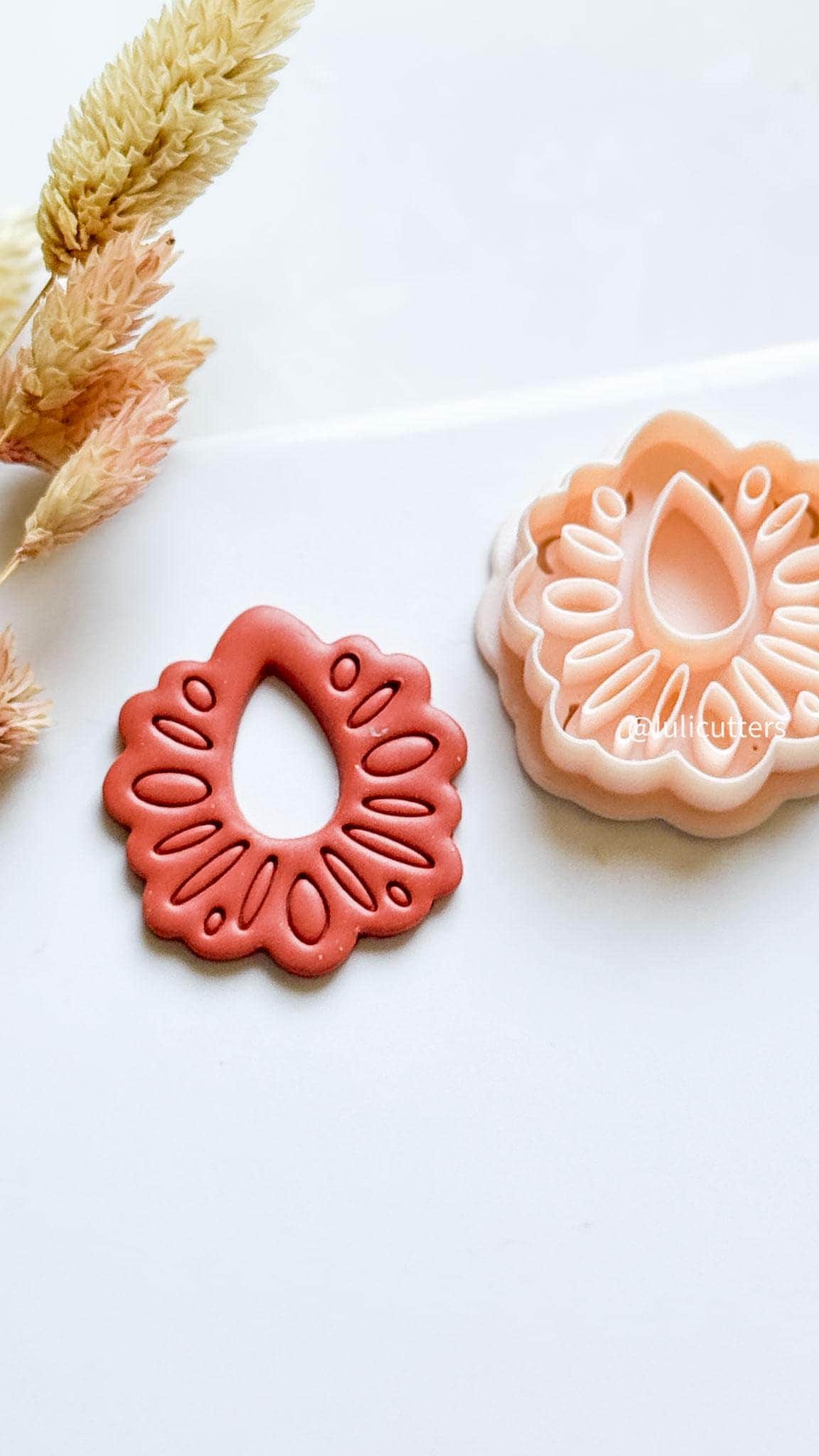 Floral Mandala Polymer Clay Cutter for Earrings and Jewelry