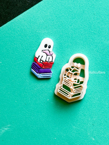 Book Ghost Cutter: Spooky Halloween Polymer Clay Earring Mold