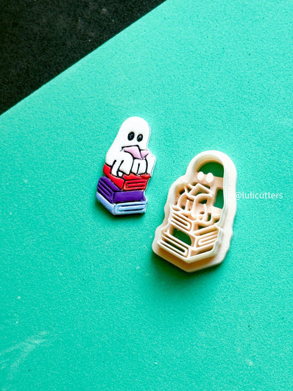 Book Ghost Cutter: Spooky Halloween Polymer Clay Earring Mold