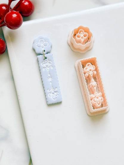 Floral Bar Polymer Clay Cutter Set Rectangle Drop Earring Shapes