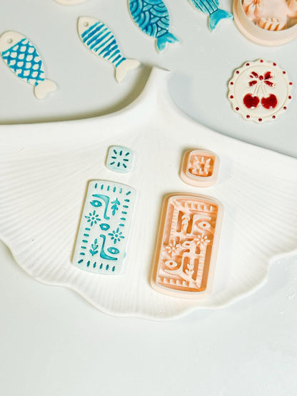 Aztec Pattern Clay Cutter: Tribal Earring, Pendant DIY