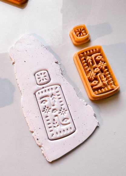 Aztec Pattern Clay Cutter: Tribal Earring, Pendant DIY