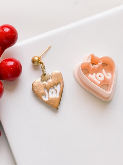 Winter Fairy Joy Heart Polymer Clay Cutter Set Holiday Earrings & Jewelry